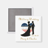 軍隊結婚式の引き出物パーソナライズされた磁石 マグネット (正面/裏面)
