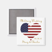 軍隊結婚式の引き出物パーソナライズされた磁石 マグネット (正面/裏面)