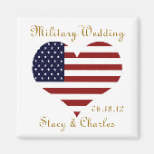 軍隊結婚式の引き出物パーソナライズされた磁石 マグネット (正面)