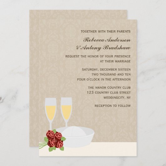 軍隊結婚式招待状 招待状 (正面/裏面)