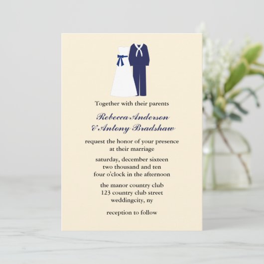 軍隊結婚式招待状 招待状 (スタンド正面)