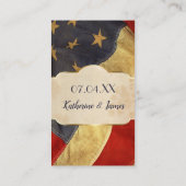 軍隊結婚愛国的ヴィンテージ国旗 エンクロージャーカード (裏面)