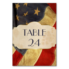 軍隊結婚愛国的ヴィンテージ国旗 テーブルナンバー