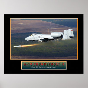 軍隊航空機ポスター"A-10 Thunderbolt" 24x18 ポスター