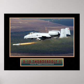 軍隊航空機ポスター"A-10 Thunderbolt" 24x18 ポスター