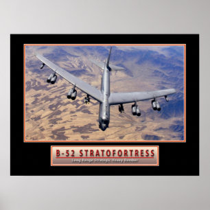 軍隊航空機ポスター「B-52ストラトフォートレス」 24x ポスター