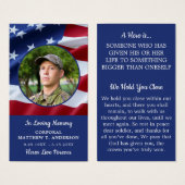 軍隊落ちたソルジャーアメリカ国旗の祈りの言葉カード (正面&裏面)