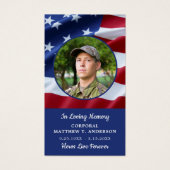 軍隊落ちたソルジャーアメリカ国旗の祈りの言葉カード (正面)