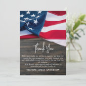 軍隊葬儀愛国的なアメリカ国旗のメモリアル サンキューカード (スタンド正面)
