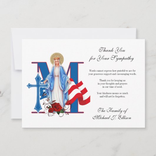 軍隊葬儀祈りの言葉カード宗教 サンキューカード (正面)