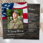 軍隊葬儀祈りの言葉カードUSAアメリカ国旗