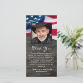 軍隊葬儀退役軍人写真記念悔やみや弔慰 サンキューカード (スタンド正面)