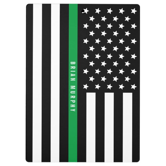 軍隊薄いグリーンラインアメリカ国旗の名前 クリップボード (裏面)