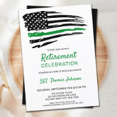 軍隊薄いグリーンラインアメリカ国旗の引退 招待状