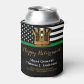 軍隊薄いグリーンラインブーツ退職パーティー 缶クーラー (缶正面)