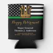 軍隊薄いグリーンラインブーツ退職パーティー 缶クーラー (正面)