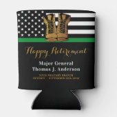 軍隊薄いグリーンラインブーツ退職パーティー 缶クーラー (裏面)