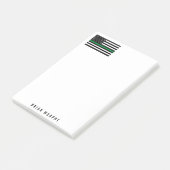 軍隊薄い緑の線アメリカ国旗の名前4 x 6 ポストイット (アングル)