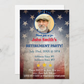 軍隊行く遠くにパーティー愛国的アメリカ国旗 招待状 (正面/裏面)