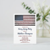 軍隊行く遠くにパーティー愛国的アメリカ国旗 案内ポストカード (スタンド正面)