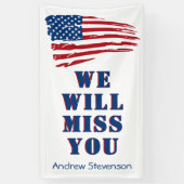 軍隊行く遠くにパーティー愛国的アメリカ国旗 横断幕 (縦)