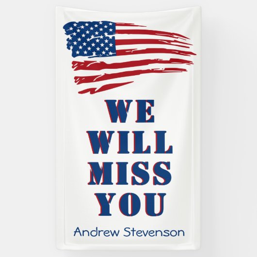 軍隊行く遠くにパーティー愛国的アメリカ国旗 横断幕 (縦)