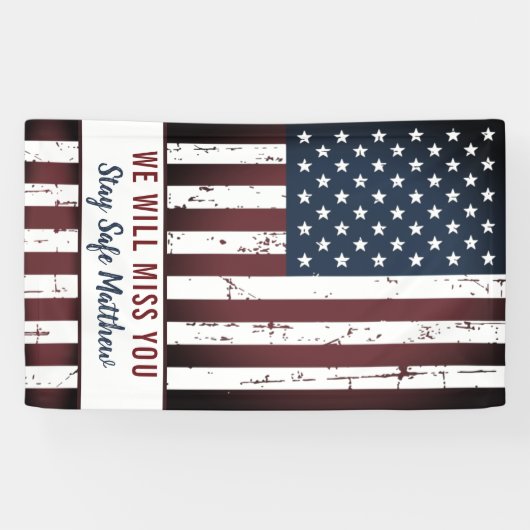 軍隊行く遠くにパーティー愛国的アメリカ国旗 横断幕 (横)