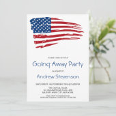 軍隊行遠くにくパーティーアメリカ国旗のパーティー 招待状 (スタンド正面)