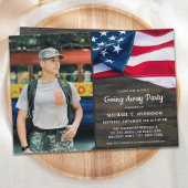 軍隊行遠くにくパーティー愛国米国国旗の写真 招待状
