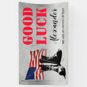 軍隊行遠くにパーティー 横断幕 (縦)