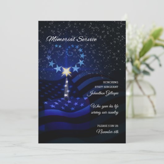 軍隊記念サービス招待状キャンドル 招待状 (スタンド正面)