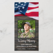 軍隊記念祈りの言葉カード落ちた兵士の写真 (正面)