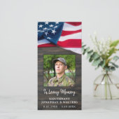 軍隊記念祈りの言葉カード落ちた兵士の写真 (スタンド正面)