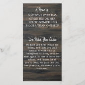 軍隊記念祈りの言葉カード落ちた兵士の写真 (裏面)