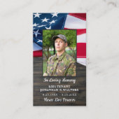 軍隊記念落ちた兵士祈りの言葉カード写真 コーリングカード (正面)