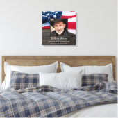 軍隊記念退役軍人写真アメリカ国旗 キャンバスプリント (インサイチュ (寝室))