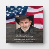 軍隊記念退役軍人写真アメリカ国旗 フォトプラーク (正面)