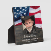軍隊記念退役軍人写真アメリカ国旗 フォトプラーク (正面)