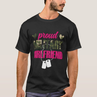 軍隊誇りを持ったガールフレンド兵士ガールフレンド Tシャツ