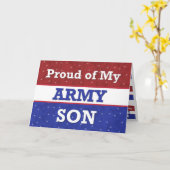 軍隊誇りを持った – 私の軍の息子 – あなた考えの カード (黄色い花)
