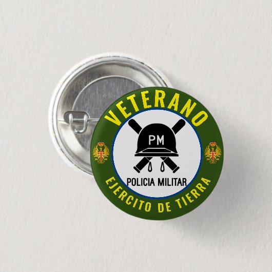 軍隊警察退役軍人スペイン 缶バッジ (正面&裏面)