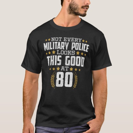 軍隊警察80誕生日 Tシャツ (正面)