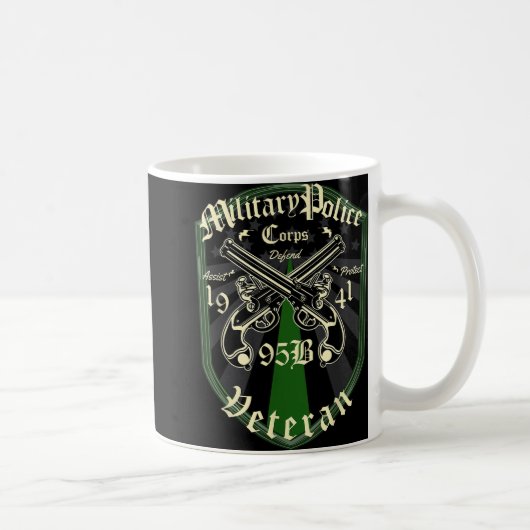 軍隊警察95ブラボー退役軍人 コーヒーマグカップ (右)