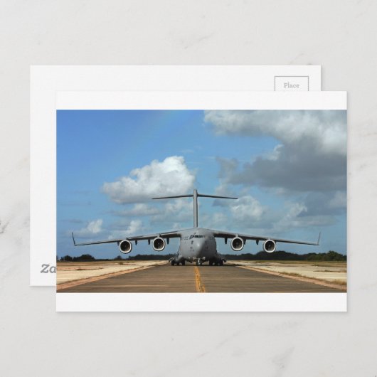 軍隊貨物飛行機着陸 ポストカード (正面/裏面)