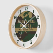 軍隊車迷彩パターン 壁時計 (傾斜)