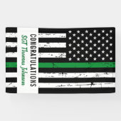 軍隊軍の退役薄い緑のラインパーティー 横断幕 (横)