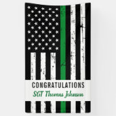 軍隊軍の退役薄い緑のラインパーティー 横断幕 (縦)