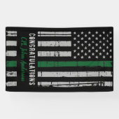 軍隊軍の退役薄い緑の線フラグ 横断幕 (横)