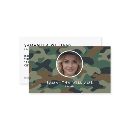 軍隊軍のQR写真 コーリングカード (正面/裏面インサイチュ)