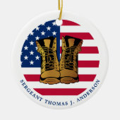 軍隊軍カスタム米国旗兵 セラミックオーナメント (正面)